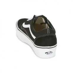 Chaussures Femme Baskets basses Vans OLD SKOOL PLATFORM Noir / Blanc -Baskets mode Soldes 4858117 500 E