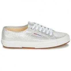 Chaussures Femme Baskets basses Superga 2750-LAMEW Silver -Baskets mode Soldes 5992034 500 B