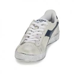 Chaussures Baskets basses Diadora GAME L LOW WAXED Blanc / Bleu -Baskets mode Soldes 647044 500 C