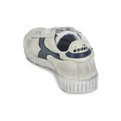 Chaussures Baskets basses Diadora GAME L LOW WAXED Blanc / Bleu -Baskets mode Soldes 647044 500 E