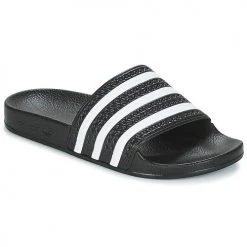 Chaussures Baskets basses adidas Originals ADILETTE Noir / blanc