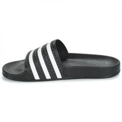 Chaussures Baskets basses adidas Originals ADILETTE Noir / blanc -Baskets mode Soldes 7742846 500 D