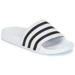 Chaussures Baskets basses adidas Originals ADILETTE Blanc / noir