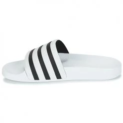 Chaussures Baskets basses adidas Originals ADILETTE Blanc / noir -Baskets mode Soldes 7742848 500 D