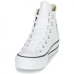 Chaussures Femme Baskets montantes Converse CHUCK TAYLOR ALL STAR LIFT CLEAN LEATHER HI Blanc -Baskets mode Soldes 8151805 500 C