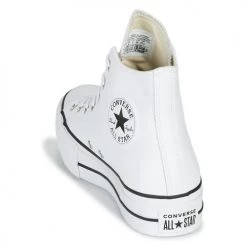 Chaussures Femme Baskets montantes Converse CHUCK TAYLOR ALL STAR LIFT CLEAN LEATHER HI Blanc -Baskets mode Soldes 8151805 500 E