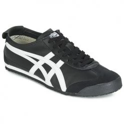 Baskets mode Soldes 53 Chaussures Baskets basses Onitsuka Tiger MEXICO 66 LEATHER Noir / Blanc